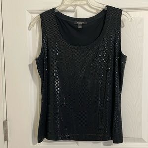 ⭐️ St. John Caviar tank top. Black and shimmery, size small